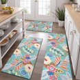 thumbnail image 2 of Green Pioneer Flower and Leaf Kitchen Rugs Sets Of 3,Kitchen Runner Rugs Non Skid Washable,Decorative Kitchen Floor Mats for Kitchen,Sink,Laundry,17"x30"+ 17"x47" + 17"x59", 2 of 6