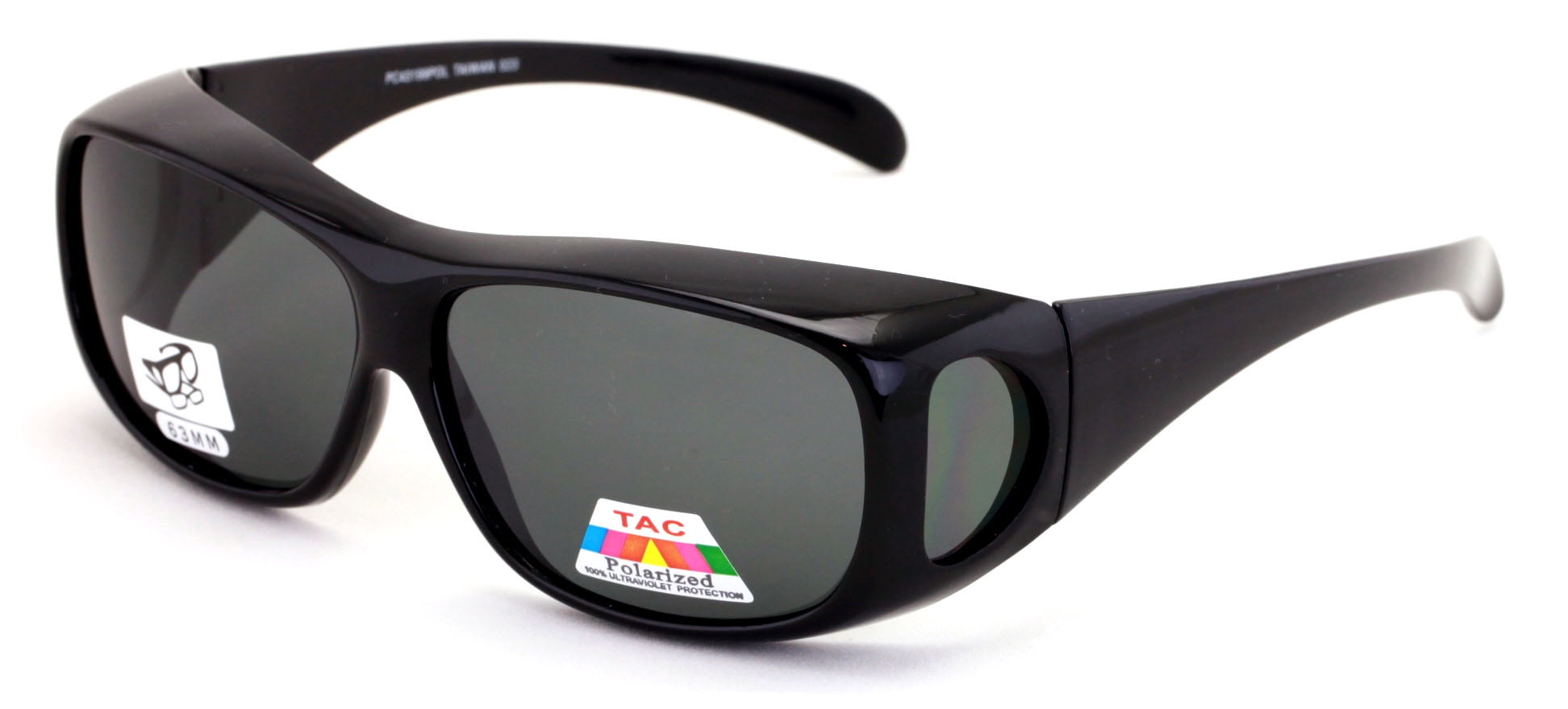 Andevan™ 100% UV Polarized plastic sunglass over RX glasses-smoke lenses 
