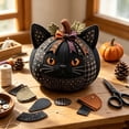 thumbnail image 6 of DIY Animal Themed Pumpkin Sewing Craft Kit Fall Harvest Handmade Tabletop Ornament Making Set for Home Mantel Shelf Halloween Party Craft Supplies, 6 of 9