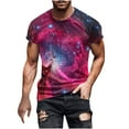 thumbnail image 2 of Yanghang Tops Men Men's T-Shirts Men's Casual Sky Printed Round Neck Short Sleeved T-Shirt Top Summer Tops For Men, 2 of 5