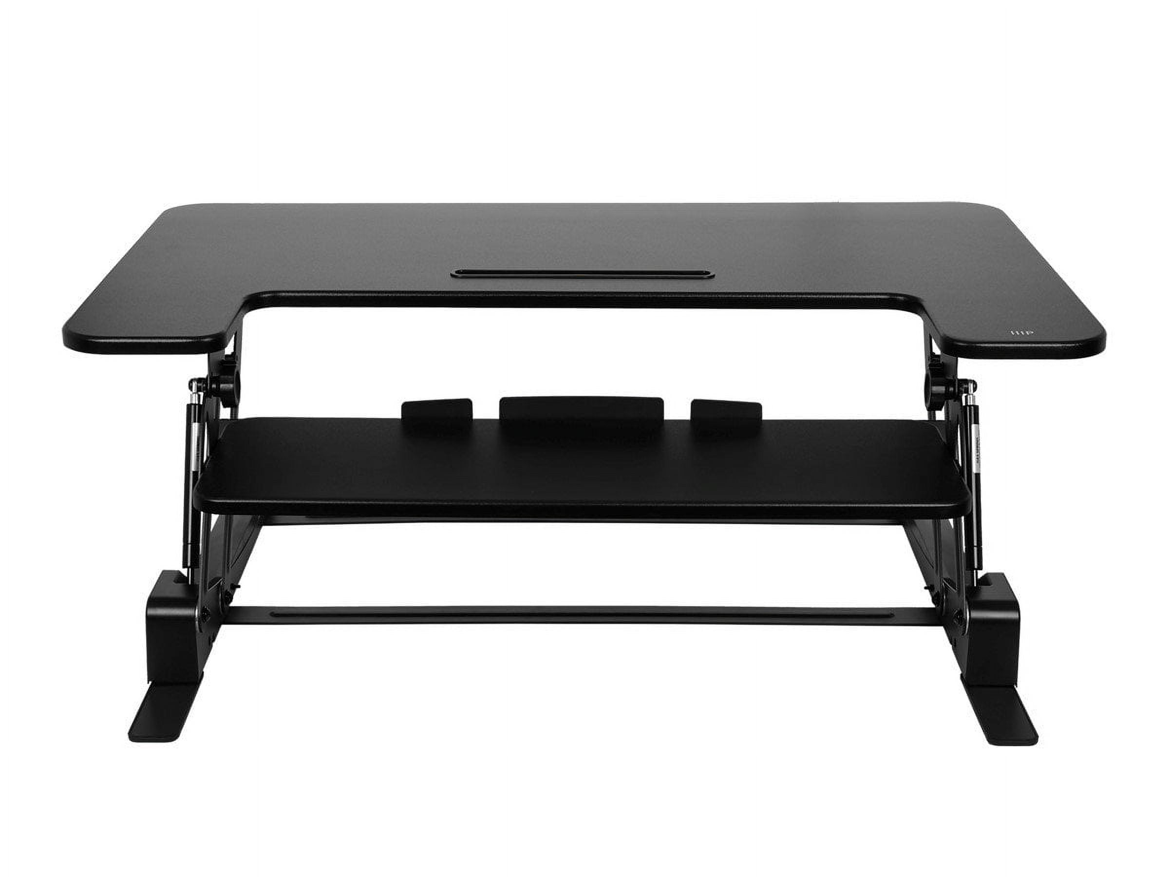 Monoprice Height Adjustable Gas-Spring Dual Handle Sit-Stand 36-Inch Workstation Desk Converter with Keyboard Tray