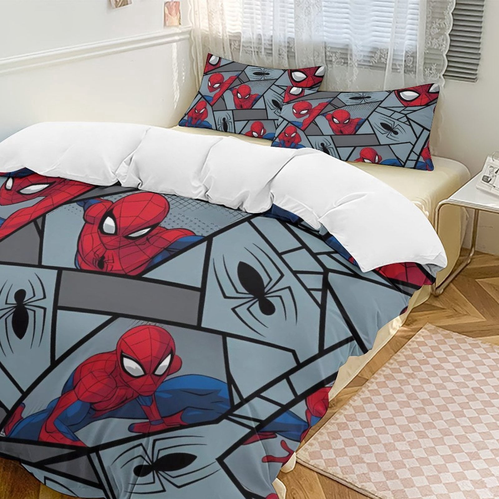 Spider-Man, Comforter Set, Full, Blue and Red, Microfiber