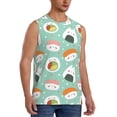 thumbnail image 2 of Haiem Men's Kawaii Sushi Print Tank Tops Summer Sleeveless Cut Off Workout T-Shirts Fitness Vest Athletic Undershirts-3X-Large, 2 of 8