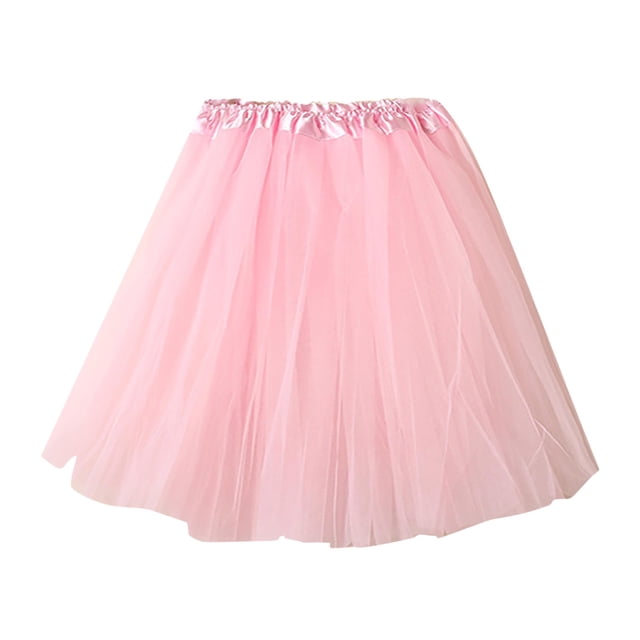 Fgnfyis Jupes de Carnaval pour Femmes Jupes pour Dames Couleur Unie Courte Mode Jupe Tutu Plissée Jupe de Danse Maille Dure pour Performance sur Scène Jupe de Ballet Rose A