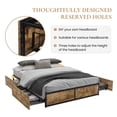 thumbnail image 3 of Merrland Queen Size Platform Industrial Bed Frame with 4 Large Storage Drawers, Brown, 3 of 10