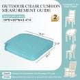 thumbnail image 4 of BPS 20" x 19" Outdoor Dining Chair Cushion, Water Resistant Patio Seat Cushion Pads with Ties, Set of 2 - Aruba Blue, 4 of 9