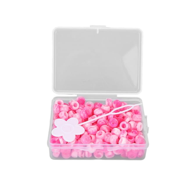 Kit de cuentas de poni de color caramelo para hacer joyas, cuentas para el cabello, pulseras, collares y manualidades, color rosa