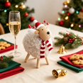 thumbnail image 4 of Edhome Christmas Wooden Sheep Figurine Festive Tabletop Window Display Shelf, B, 4 of 5