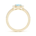 thumbnail image 2 of ANGARA Natural Pear Aquamarine and Diamond Halo Split Shank Ring in 14K Yellow Gold for Women (Size-8x6mm) | March Birthstone, Birthday, Anniversary, Jewelry Gift for Women | Natural Aquamarine Ring, 2 of 9