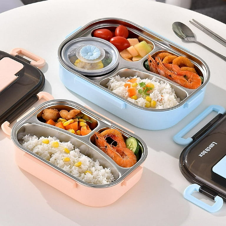 Small Stainless Steel Insulated Lunch Box, Bento Box for School and Work, Outdoor Lunch Camping Portable Lunch Box, Layered, Compartmentalized Lunch