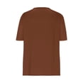 thumbnail image 4 of Short Sleeve Tops for Women Henley Neck Button Down Casual Solid Tees Tops 2026 Summer Loose Fit Shirts Brown L, 4 of 5