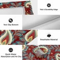 thumbnail image 6 of Red Boho Botanical Outdoor Rug for Patio/Deck/Porch, Non-Slip Large Area Rug 3 x 5 Ft, Southwestern Retro Leaves Ethnic Tribal Indoor Outdoor Rugs Washable Area Rugs, Camping Rug Carpet Runner, 6 of 8
