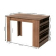 thumbnail image 6 of YYAo Dining Table, Kitchen Table, Dining Room Table,Dining Table, Farmhouse Kitchen Rectangular Table with 3-Tiers Storage Shelves, Brown, 6 of 12