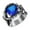Deep Blue, variant on Mens Stainless Steel Twist Ring with Gemstone Ring Size 7-15-12-Red