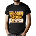 thumbnail image 1 of Wooden Spoon Survivor T-Shirt, Men's Crew Neck Short Sleeve Tee Fashion Regular Fit T-Shirt, Casual Comfy Breathable Top For Spring Summer Holiday Leisure Vacation Men's Clothing As Gift, 1 of 7