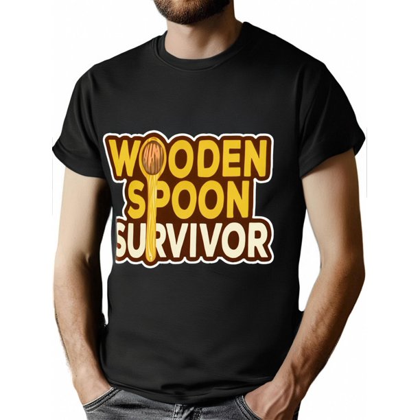 Camiseta de "Superviviente de la Cuchara de Madera", cuello redondo, manga corta, corte regular, informal, cómoda y transpirable, ideal para primavera, verano, vacaciones y ocio.