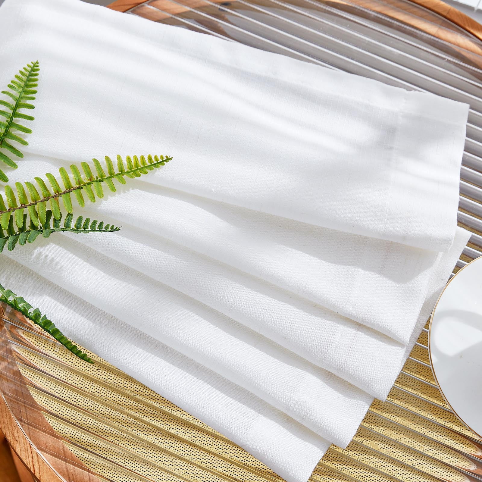 Curtainking White Curtains for Living Room Back Tab Window Drapes Rod Pocket Farmhouse Linen Curtains Bedroom Light Filtering Curtains 63 Inches 2 Panels