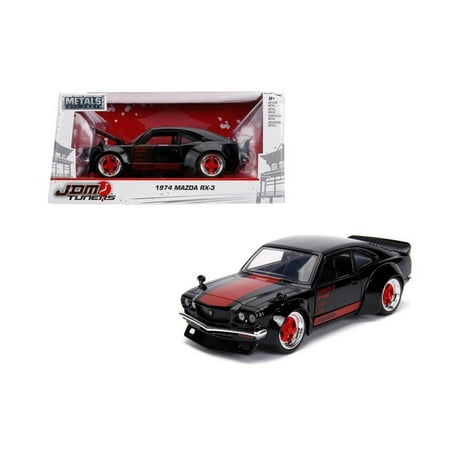 - JADA 1:24 W/B - METALS - JDM TUNERS - 1974 MAZDA RX-3 (BLACK) 30717