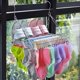 thumbnail image 4 of Balcony Folding Shoe Drying Rack Clothes Airer Stainless Steel Laundry Towel Storage 36/100 Hook Clips, 4 of 4
