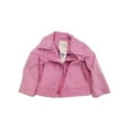 thumbnail image 2 of Infant & Toddler Girls Mauve Pink Coat Zip Up Motorcycle Jacket w/ Pockets 3t, 2 of 3