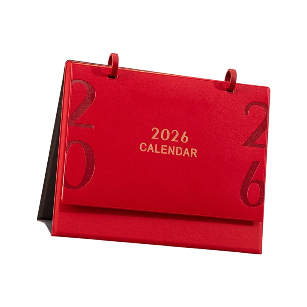 2026 Desk Calendar with Leather Stand 12 Month from Jan to Dec For Home Office
