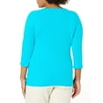thumbnail image 3 of Hanes Tee-Shirt à Manches Raglan en Coton Extensible pour Femmes, 2TG, Turquoise Volant, 3 of 5