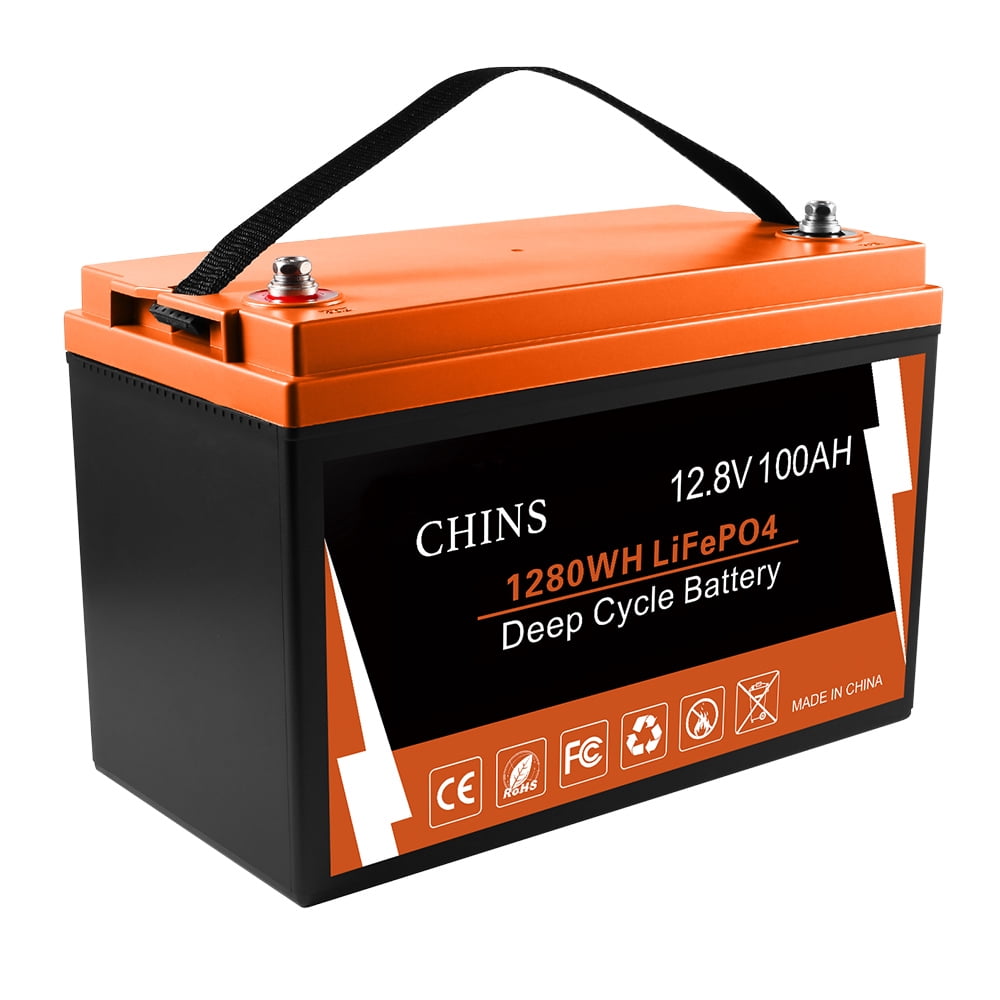 CHINS Bluetooth LiFePO4 Smart 12.8V 100AH Lithium Iron Battery Low Temperature Charging Mobile Phone APP
