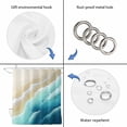 thumbnail image 4 of Teal Ombre Ocean Shower Curtain, Waterproof Shower Curtains for Bathroom, Summer Beach Coastal Waves Gradient Washable Fabric Bathtub Curtain Set Bath Decor with 12 Hooks Standard 72"x72", 4 of 8