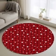 thumbnail image 2 of Valentine's Day Washable Round Area Rug 4 ft, Modern White Pink Love Heart Red Buffalo Plaid, Soft Non Slip Rugs Stain Repellent Indoor Felt Carpet for Living Dining Room Bedroom Home Office, 2 of 9