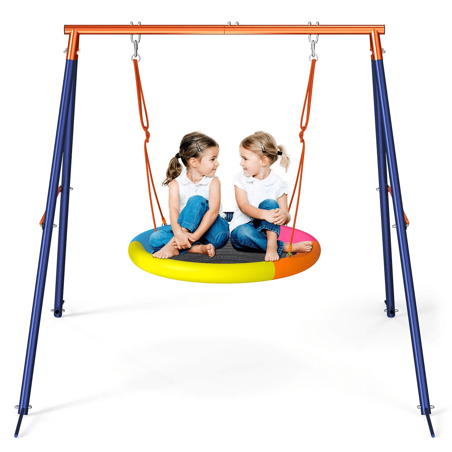 40" Large Kids Saucer Tree Swing Details about   Heavy Duty Premium Porch Swing Frame Set 