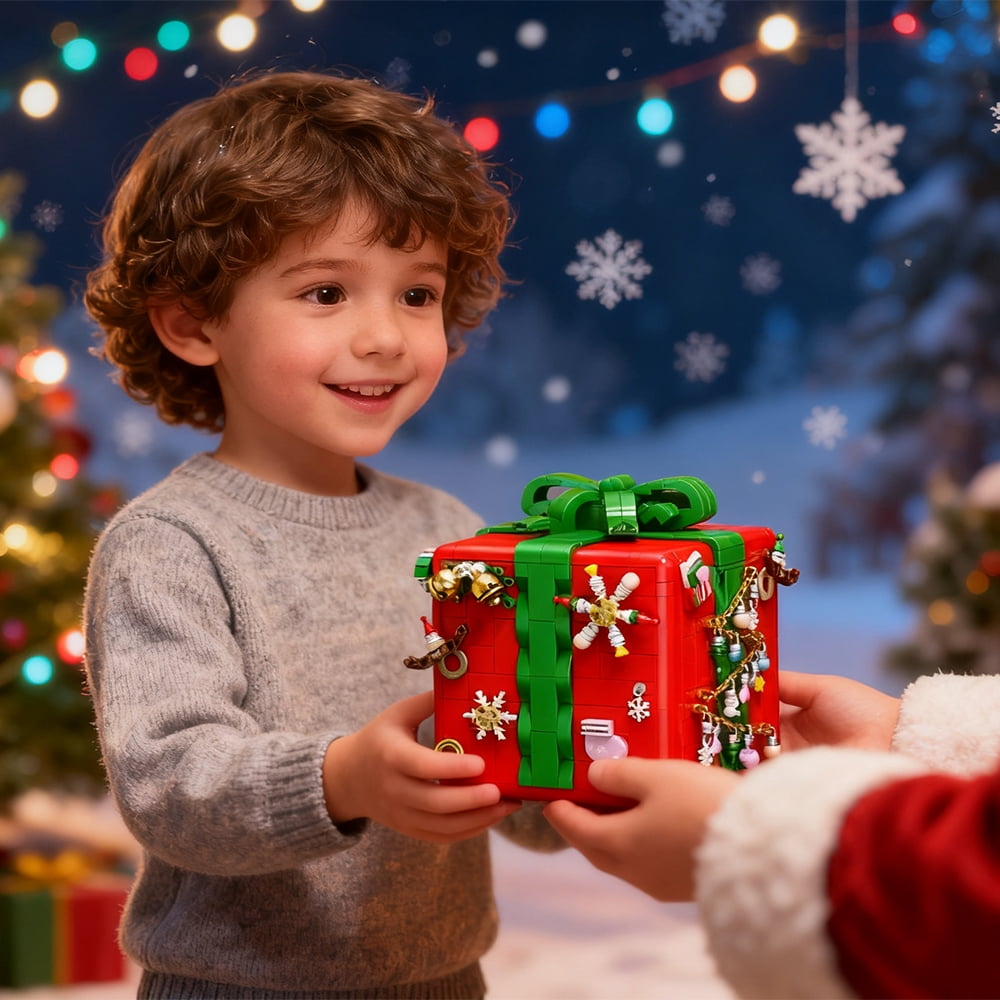 1873-Piece Christmas Building Blocks Kit , Christmas Building Toy Set, Educational Holiday Gift for Kids, Teens, and Adults