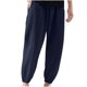 thumbnail image 1 of Pantalones largos para hombre, de color liso, con bolsillo y cordón, informales, juveniles, versátiles, deportivos, de gran tamaño., 1 of 8