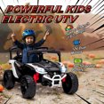 thumbnail image 3 of Qaba 12V Kids Ride On Car Truck with Dual Motors, Rear Suspension, Battery Powered Electric UTV Vehicle with Remote Control for 3-5 Years, White, 3 of 9
