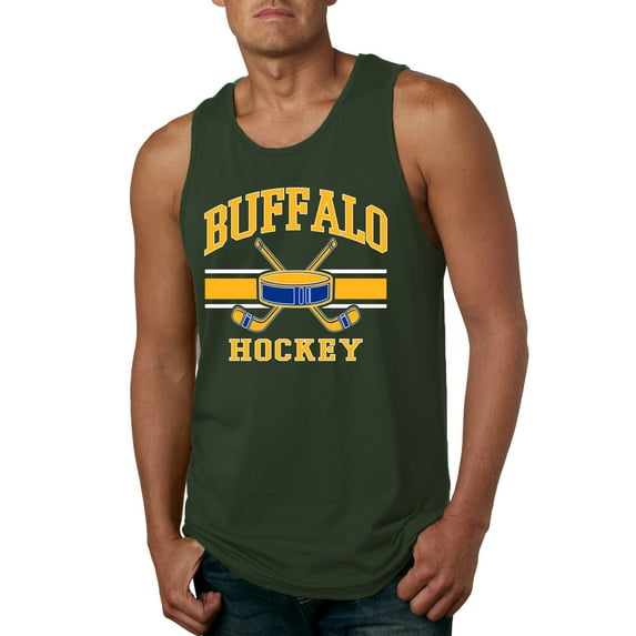Wild Bobby City of Buffalo Hockey Fantasy Fan Sports Men's Tank Top, Forest Green, 3X-Large