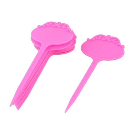 Nimes Garden - Garden Plastic Flower Design Succulent Plant Name Marker Tag Label Fuchsia 10pcs