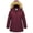 Wine Red, variant on Women's Plus Size Hooded Warm Winter Parka Coat Long Thichkened Winter Jacket Puffer Jacket Army Green 1X