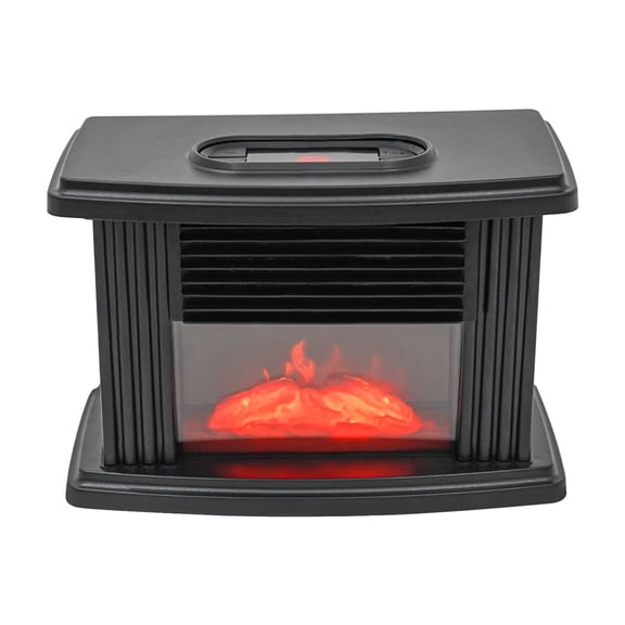 TFCFL Electric Fireplace Heater Stove 1000W Black Space Heater Warmer Fan Small Air Heater 3D Flame