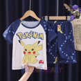 thumbnail image 1 of Conjunto de pijama de dibujos animados de Pikachu para niños y niñas, ropa de dormir de manga corta de Pokémon, Jersey, ropa de dormir para el hogar, Verano qym unisex, 1 of 2