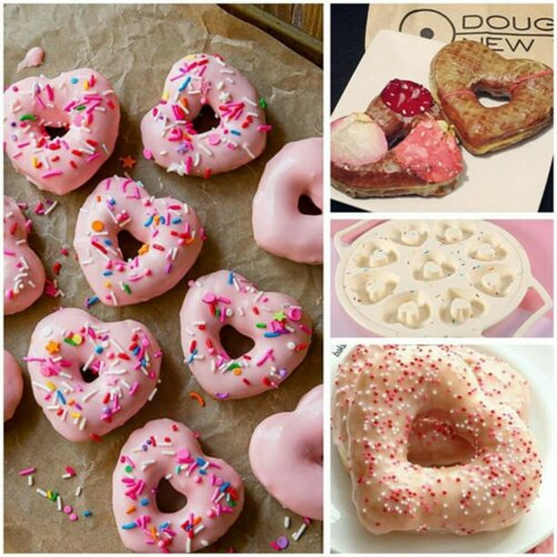 9 Hole Heart Shaped Donut Baking Tool Silicone Cake Mold Non sticky Walmart