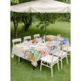 thumbnail image 3 of Outdoor Tablecloth with Umbrella Hole and Zipper, Cute Easter Bunny Rectangle Table Cloth 52x70 Inch Waterproof Tablecloth, Eucalyptus Leaves Colorful Eggs Beige Picnic Table Cover for Patio Camping, 3 of 7