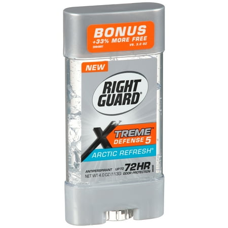 Right Guard Xtreme Defense 5 Antiperspirant Deodorant Gel, Arctic Refresh, 4 Ounce