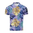 thumbnail image 4 of Zylanna Men's Hawaiian Shirts, Casual Turndown Collar Quickly Dry Short Sleeve Summer Beach Button Down Shirts Purple Size L, 4 of 5