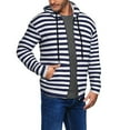 thumbnail image 2 of Vsdgher Navy Blue And White Stripes Mens Hoodies Zip Hoodie, Hoodies for Men, Zip-up Hooded Sweatshirt-XX-Large, 2 of 5
