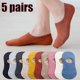 thumbnail image 1 of 5pairs Women Invisible Boat Socks Summer Ultra-thin Cotton Sock Breathable Silicone Non-slip Ankle Low Girls Sox Calcetines, 1 of 5