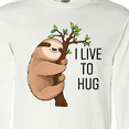 thumbnail image 4 of Inktastic I Live to Hug- Cute Sloth on a Branch Long Sleeve T-Shirt, 4 of 5