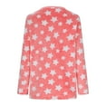 thumbnail image 7 of SMihono Stars Print Plush Sweatshirt for Women Winter Warm Soft Fleece Thermal Pajamas Tops Pullover Long Sleeve Lounge Shirts Hot Pink M, 7 of 7