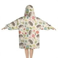 thumbnail image 2 of Cute Hedgehogs and Pioneer Flower Pattern Blanket Hoodies for Kids 6-13YR Oversize Wearable Blanket Hoodies for Boys Girls Teens, 2 of 7