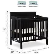 Dream On Me Alice 3-in-1 Full Panel Convertible Mini Crib, White, Greenguard Gold Certified