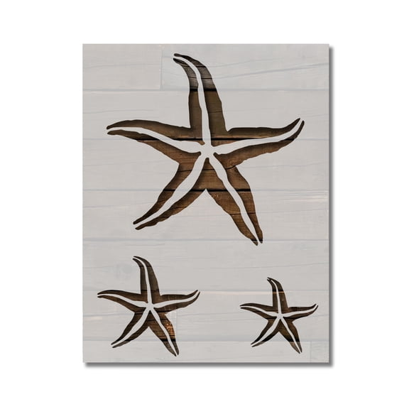 Starfish Seashells Stencil Templates Reusable 8.5 x 11 for Painting on Walls, Wood, Etc. By Stencilville