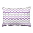 thumbnail image 1 of RYLABLUE Decorative Lavender Two Tone and Gray Sawtooth Design Classic Stripes Pattern For Decoration Pillow Case Zipper Pillow Cover Brief Design Pillowcase Cover Size 20x30 inches, 1 of 1